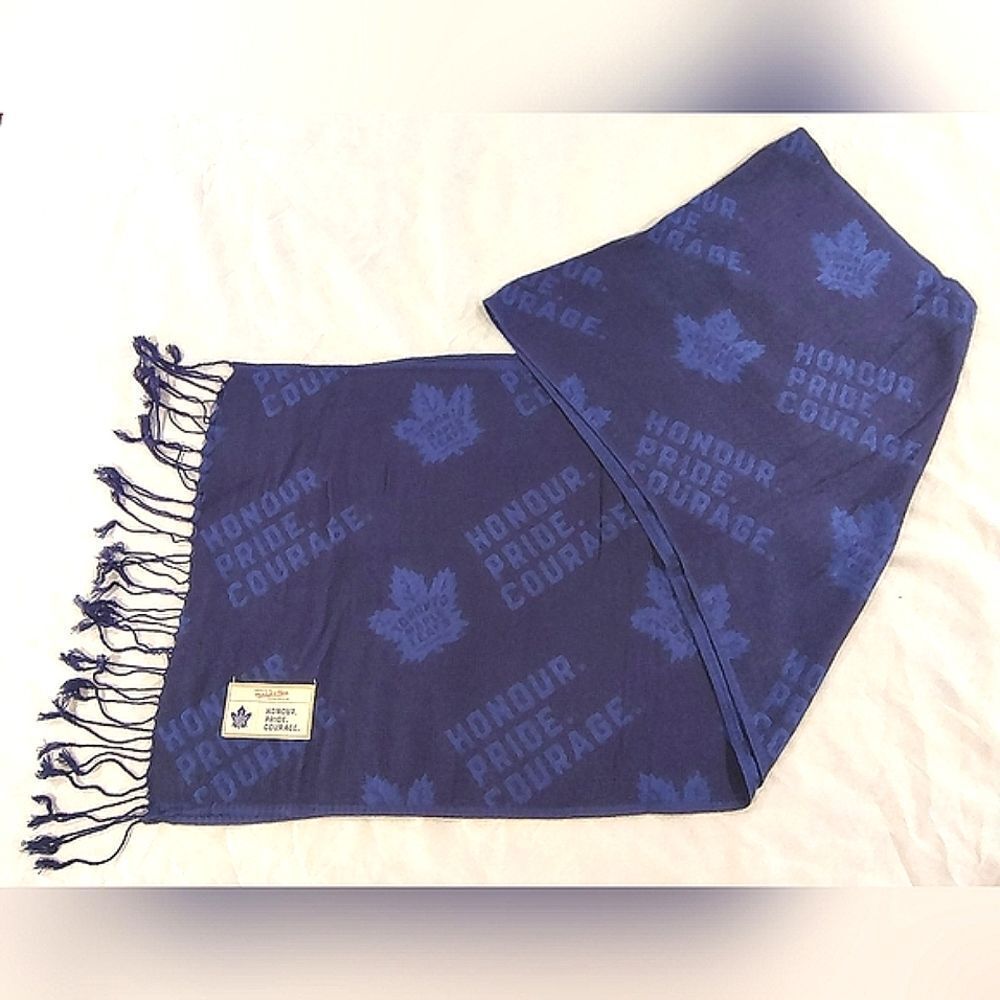 Toronto Maple Leafs Hockey Winter Scarf w/ Fringe NHL Sports  Unisex